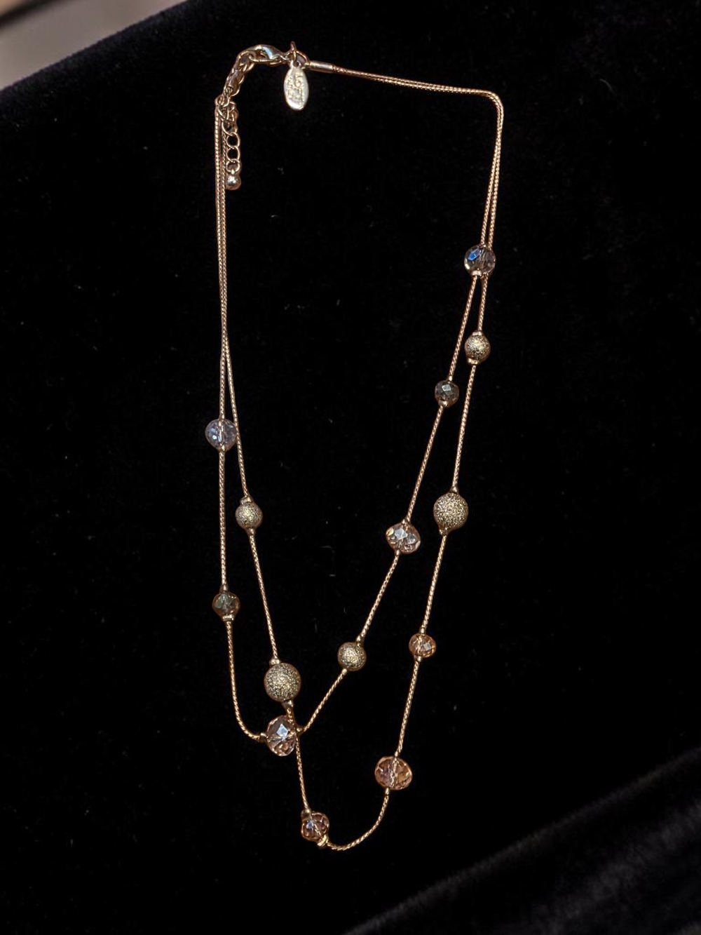 Loft Gold Tone Beaded Multi Strand Necklace